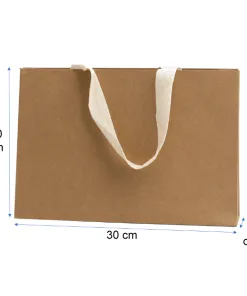 Bolsa De Papel Lujo "30X20X6"Kraft con Manilla Algodón Tejido