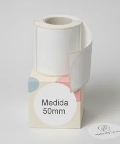 Rollo 120 Stickers Redondos Blancos 50mm