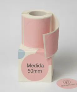 Rollo 120 Stickers Redondos Rosados 50mm