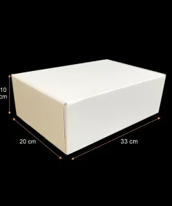 Caja de Cartón Autoarmable "33X20X10" Blanca Lujo Extra Fuerte:  5 Kgs Max