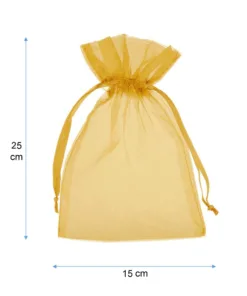 "15X25" Bolsa Organza Dorada