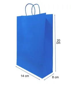 Bolsa Papel Azul 14X20X8 Cm