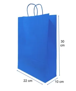 Bolsa Papel Azul 22X30X10 Cm