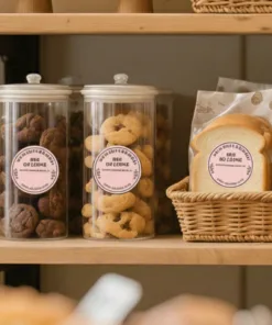 Alternative view of Rollo 120 Stickers Redondos Rosados 50mm